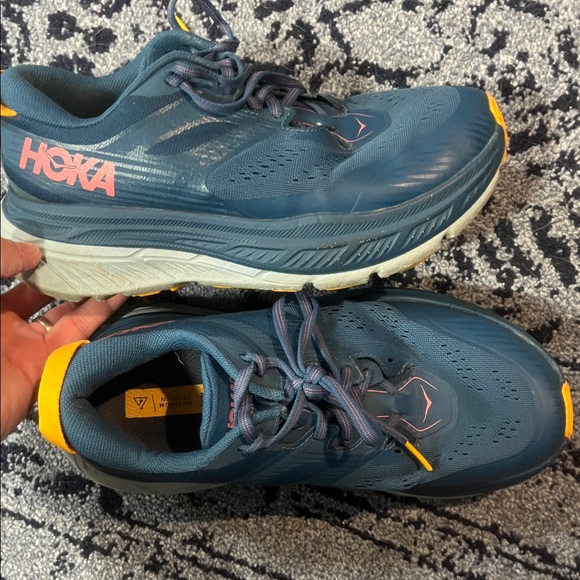 Hoka Navy and Yellow Athletic Shoes size w8 - Picture 5 of 5